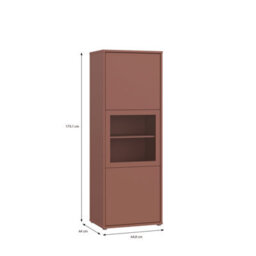 Furniture To Go Alice Springs Narrow Display Cabinet With 3 Push-To-Open Doors In Terracotta - thumbnail 7