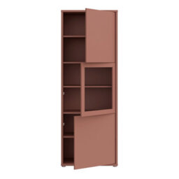 Furniture To Go Alice Springs Narrow Display Cabinet With 3 Push-To-Open Doors In Terracotta - thumbnail 6