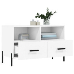 Berkfield Tv Cabinet White 80X36X50 Cm Engineered Wood - thumbnail 4