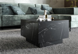 Impact Furniture Coffee Table With Storage Black Marble Effect Lift Up Square Storage Lamp Sofa Side Table Moon - thumbnail 2