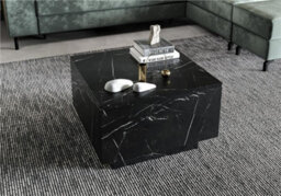 Impact Furniture Coffee Table With Storage Black Marble Effect Lift Up Square Storage Lamp Sofa Side Table Moon - thumbnail 3
