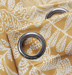 Luxury Living Fern Eyelet Ring Top Curtains Ochre - thumbnail 2