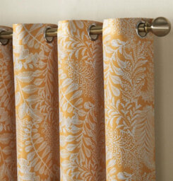 Luxury Living Fern Eyelet Ring Top Curtains Ochre - thumbnail 3