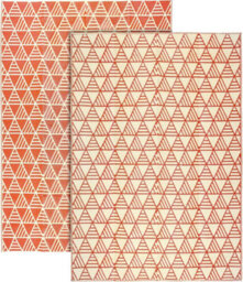 Relsy Large Garden Outdoor Rug For Patio, Royal Blue & Cream Geo-Lines Waterproof Garden Rug 160 X 230Cm - thumbnail 2
