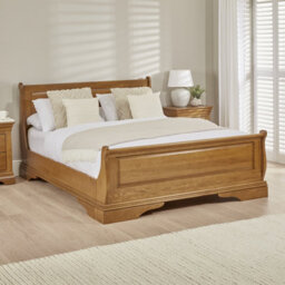 The Furniture Market French Louis Solid Oak 4Ft 6In Double Sleigh Bed - thumbnail 1