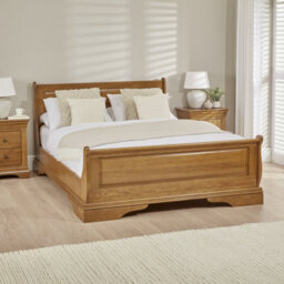 The Furniture Market French Louis Solid Oak 4Ft 6In Double Sleigh Bed - thumbnail 2