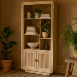 Wyld Haus Arizona Natural Mango Wood Display Cabinet With 2 Doors - thumbnail 2