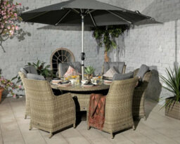Royalcraft Wentworth 6 Seater Round Highback Comfort Dining Set - thumbnail 2