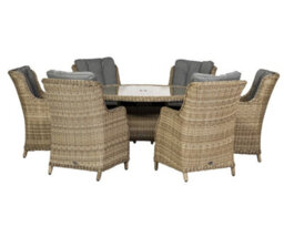 Royalcraft Wentworth 6 Seater Round Highback Comfort Dining Set - thumbnail 5
