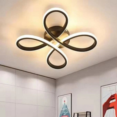 30W Led Ceiling Light Flower Warm White Blackceiling Lamp Bedroom Living Room - image 1
