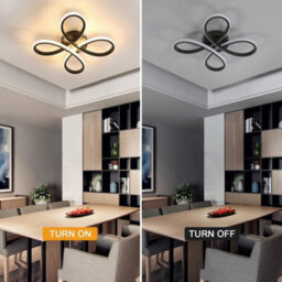 30W Led Ceiling Light Flower Warm White Blackceiling Lamp Bedroom Living Room - thumbnail 7