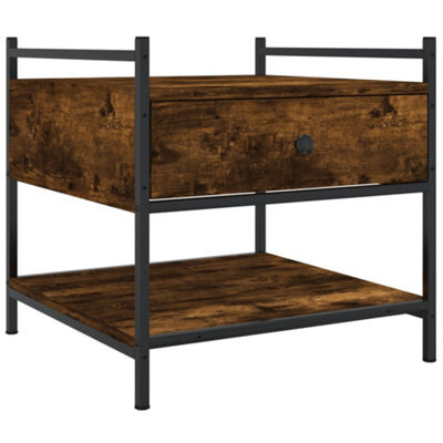 Berkfield Stylish Coffee Table Smoked Oak 50X50X50 Cm Engineered Wood - image 1