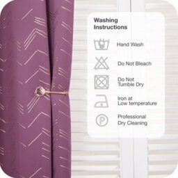 Deconovo Foil Printed Thermal Curtains Super Soft Ring Top Blackout Curtains For Bedroom 46 X 90 Inch Purple 2 Panels - thumbnail 9