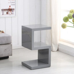 Furniture In Fashion  Miami High Gloss S Shape Design Side Table In Grey - thumbnail 2