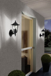 Ip44 Outdoor Wall Ceiling Light Black Aluminium Lantern 1 X 60W E27 Bulb Porch Lamp - thumbnail 4