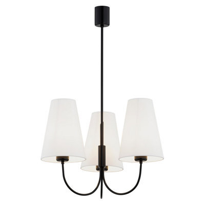 Luminosa Lighting Luminosa Safiano Multi Arm Pendant Ceiling 3 Light White, Black - image 1