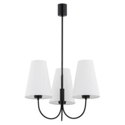 Luminosa Lighting Luminosa Safiano Multi Arm Pendant Ceiling 3 Light White, Black - thumbnail 2