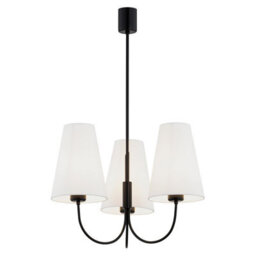 Luminosa Lighting Luminosa Safiano Multi Arm Pendant Ceiling 3 Light White, Black - thumbnail 1