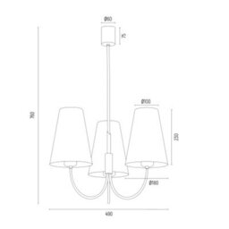 Luminosa Lighting Luminosa Safiano Multi Arm Pendant Ceiling 3 Light White, Black - thumbnail 3