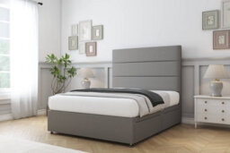"Comfort Rosa Pewter Tweed Divan Bed Base No Drawers - 26"" Strutted  2'6 Small Single" - thumbnail 2