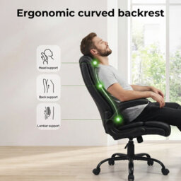 Levede Executive Office Chair Pu Leather Recline Desk Chair Flip-Up Armrests - thumbnail 7