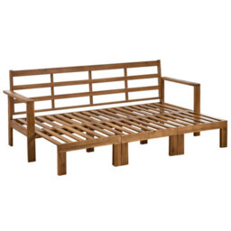 Beliani Garden Bench With Cushion Isolello 190 Cm Adjustable Acacia Wood Brown - thumbnail 7