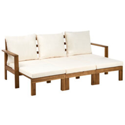 Beliani Garden Bench With Cushion Isolello 190 Cm Adjustable Acacia Wood Brown - thumbnail 6