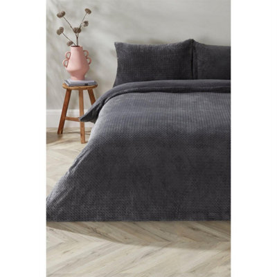 Dyzi Luxury Chevron Fleece Duvet Cover Set Single Size Ultra Soft And Warm - image 1