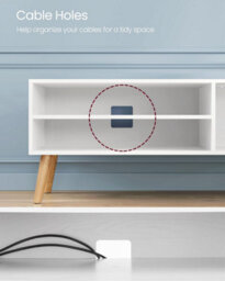 Songmics Vasagle Tv Unit, Wide Tv Stand Cabinet, Entertainment Center, Modern Tv Console For Living Room, Bedroom, Lounge, White - thumbnail 7