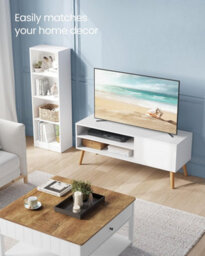 Songmics Vasagle Tv Unit, Wide Tv Stand Cabinet, Entertainment Center, Modern Tv Console For Living Room, Bedroom, Lounge, White - thumbnail 3