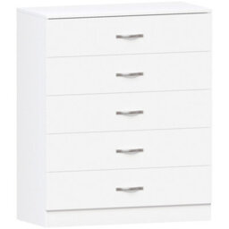 Lassic Vida Designs Riano 3 Piece Bedroom Set (1 Drawer Bedside Chest, 5 Drawer Chest, 2 Door Wardrobe) White - thumbnail 1