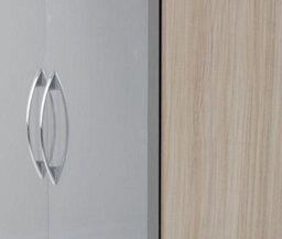 Seconique Nevada 4 Door 2 Drawer Mirrored Wardrobe In Grey Gloss And Oak Effect Finish - thumbnail 7