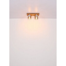Luminosa Lighting Luminosa Underwood Shade Cluster Ceiling Light Wood Look Dark Smoke Glass Shade 2X E27 - thumbnail 5