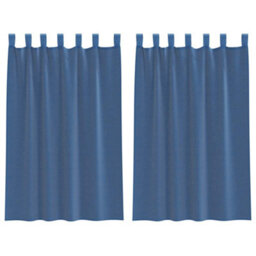 Berkfield Voile Curtains With Loops 2 Pcs Royal Blue 140X175 Cm - thumbnail 2