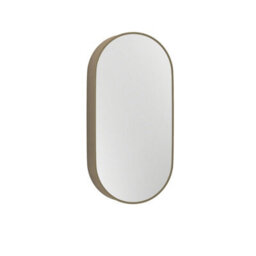 Royal Bathrooms Avenza 500 X 1000mm Brushed Brass Capsule Bathroom Mirror Cabinet Wall Mounted With Storage - thumbnail 7