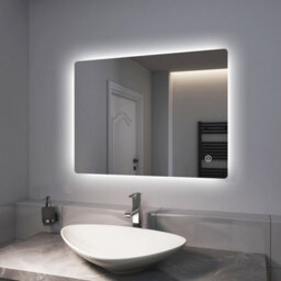 Emke Illuminated Bathroom Mirrors With Shaver Socket, Led Mirrors With Extra Fuse, Dimmable & Demister, 600X800mm - thumbnail 2