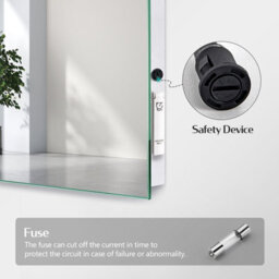 Emke Illuminated Bathroom Mirrors With Shaver Socket, Led Mirrors With Extra Fuse, Dimmable & Demister, 600X800mm - thumbnail 7