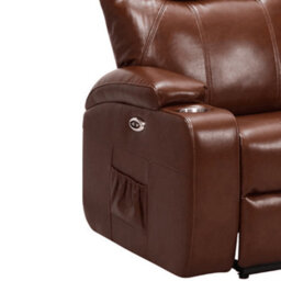 Furniture Instore Cinema Tan Electric 3+1 Seater Leather Recliner Sofa Set With Two Cup Holders - thumbnail 8