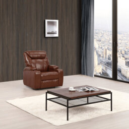 Furniture Instore Cinema Tan Electric 3+1 Seater Leather Recliner Sofa Set With Two Cup Holders - thumbnail 4