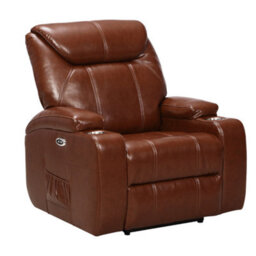 Furniture Instore Cinema Tan Electric 3+1 Seater Leather Recliner Sofa Set With Two Cup Holders - thumbnail 5