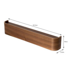 Magna Retail Walnut Coat Rack Wall Mounted With Shelf And 5 Hidden Hooks Modern Coat Stands For Hallway Solid Wood Veneer Panel - thumbnail 2