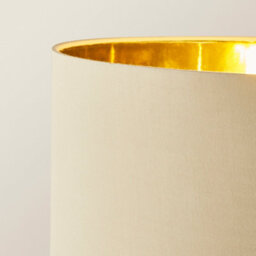 Valuelights Christina Beige With Metallic Gold Drum Shade Gold Palm Leaf Floor Lamp - thumbnail 4