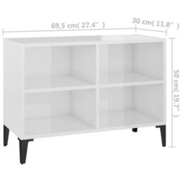 Vidaxl Tv Cabinet With Metal Legs High Gloss White 69.5X30X50 Cm - thumbnail 6