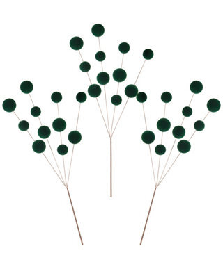 Werchristmas Sage Green Velvet Bauble Pick, 70 Cm - image 1