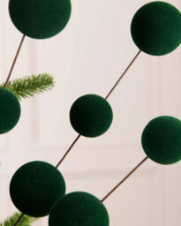 Werchristmas Sage Green Velvet Bauble Pick, 70 Cm - thumbnail 4