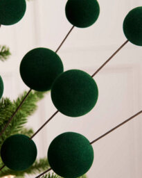 Werchristmas Sage Green Velvet Bauble Pick, 70 Cm - thumbnail 5