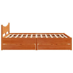 Berkfield Bed Frame With Drawers Wax Brown 160X200 Cm Solid Wood Pine - thumbnail 7