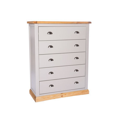 Cabinet Bits Bomporto 5 Drawer Chest Of Drawers Chrome Cup Handle - image 1
