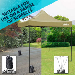 Dellonda Premium 3X3M Pop-Up Gazebo & Side Walls With Carry Bag, Stakes & Weight Bags - thumbnail 2