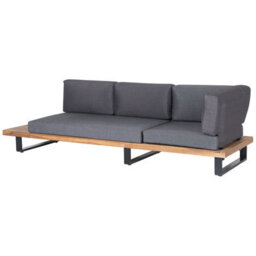 Beliani Garden Corner Sofa With Table 5 Seater Mykonos Right Hand Certified Acacia Wood Dark Grey - thumbnail 8